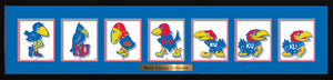 Jayhawk Classic Historical Evolution with Rock Chalk Jayhawk plate – framed