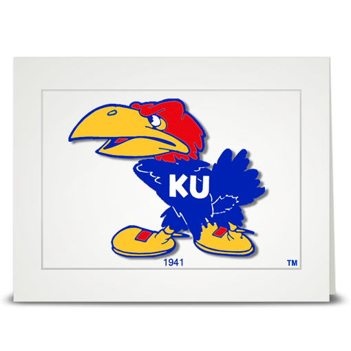 KU Jayhawk 1941 - folded card