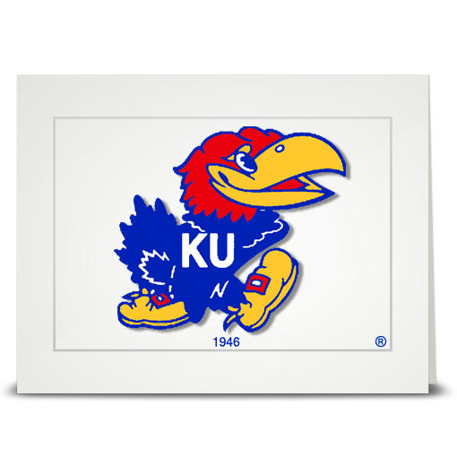 KU Jayhawk 1946 - folded card