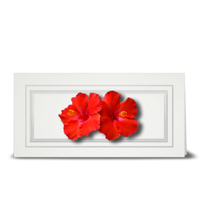 Hibiscus, double red - gift tag
