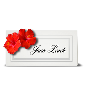 Hibiscus, double red - place card