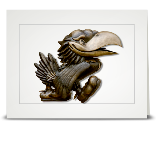 Jayhawk Kivisto Field statue - folded card